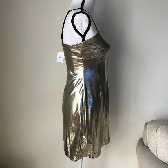 UO Silence & Noise Drita Metallic Shine Dress - Picture 7 of 8